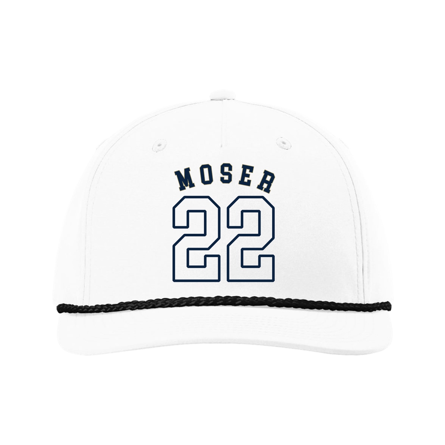 Five-Panel Classic Rope Cap — Shirsey Arch in White