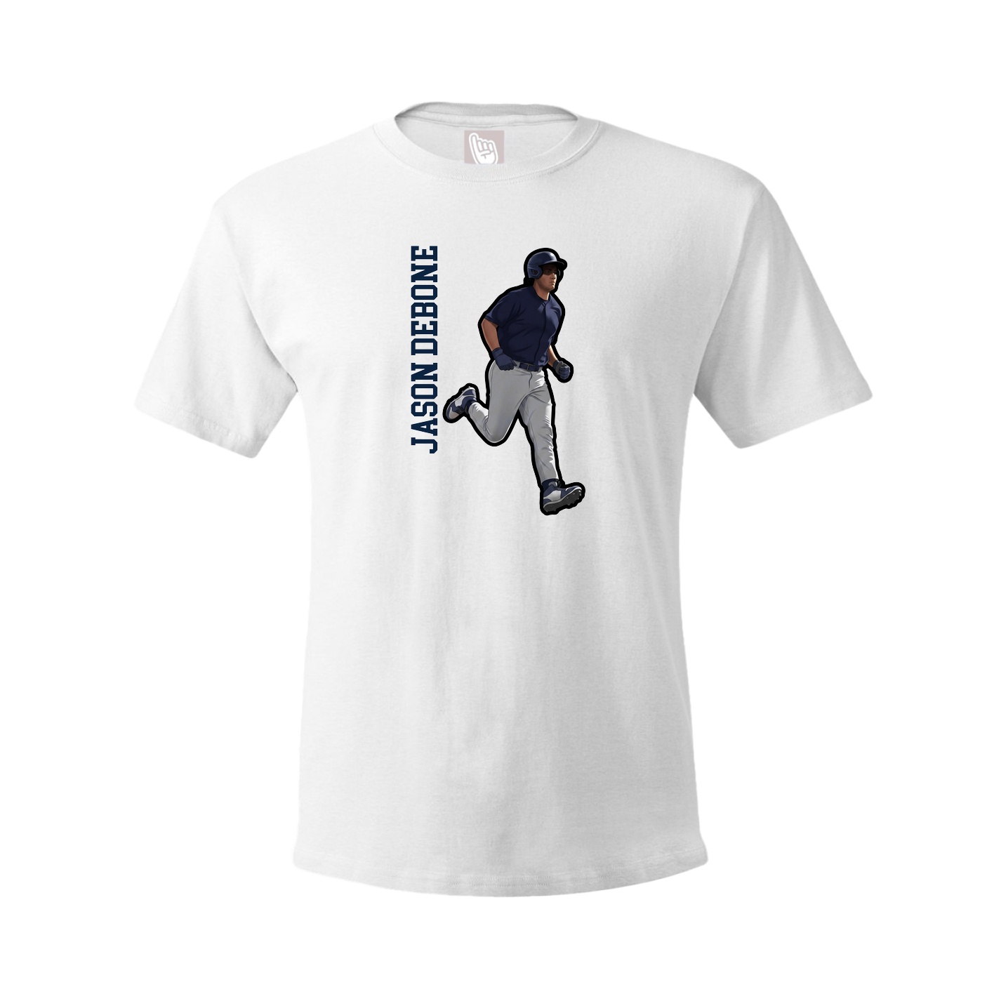 Youth Tee — Name Vertical in White