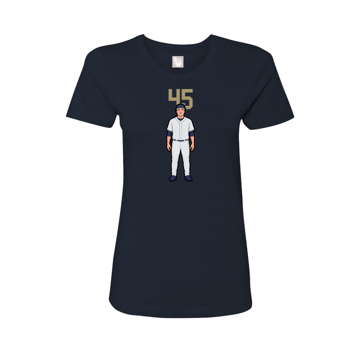 Fitted Women's Tee — Number Top in Navy