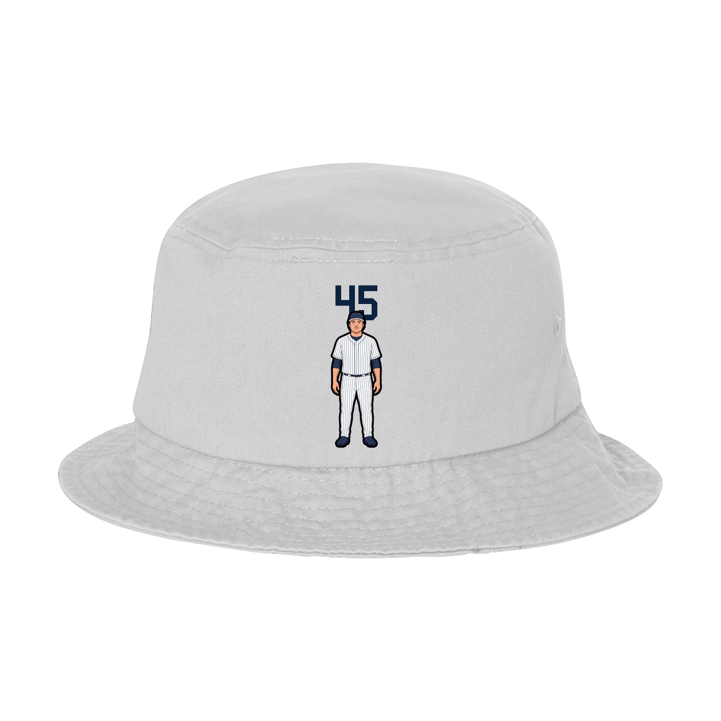 Bucket Cap — Number Top in White