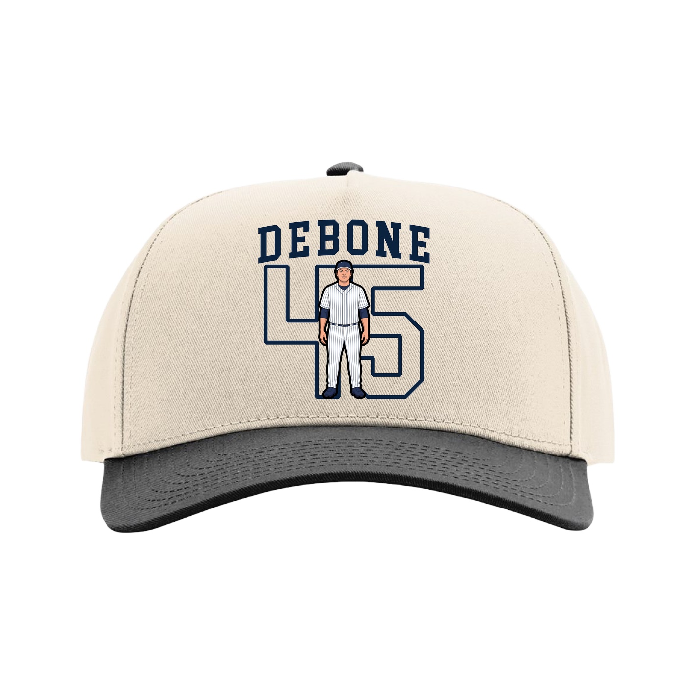Full Fabric Five-Panel Champ Cap — Shirsey in Cream/Black