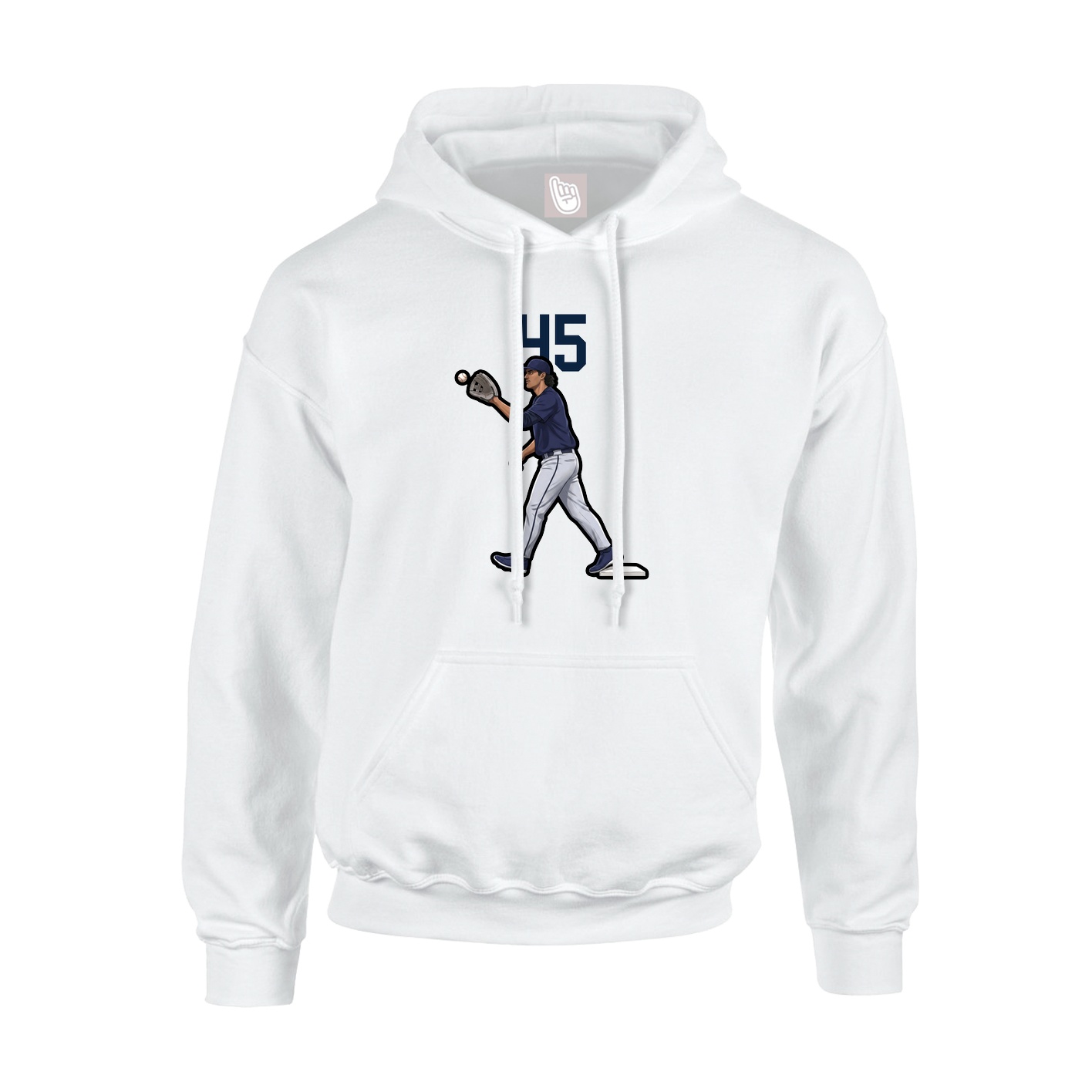 Hoodie — Number Top in White