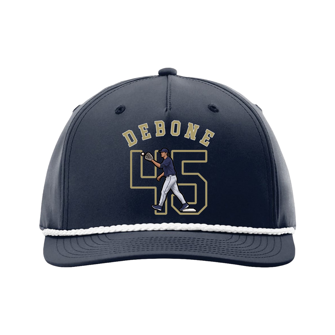 Five-Panel Classic Rope Cap — Shirsey Arch in Navy