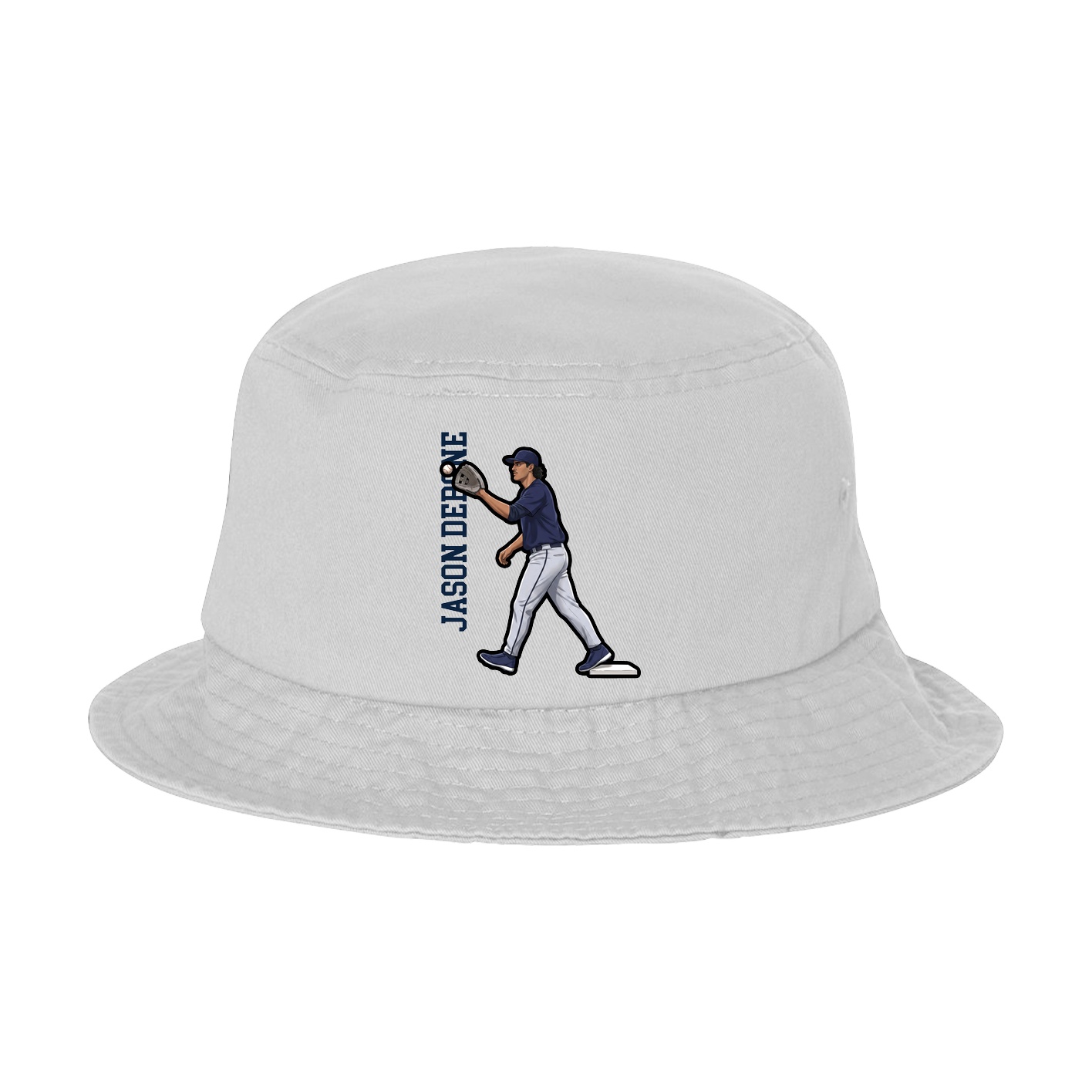 Bucket Cap — Name Vertical in White