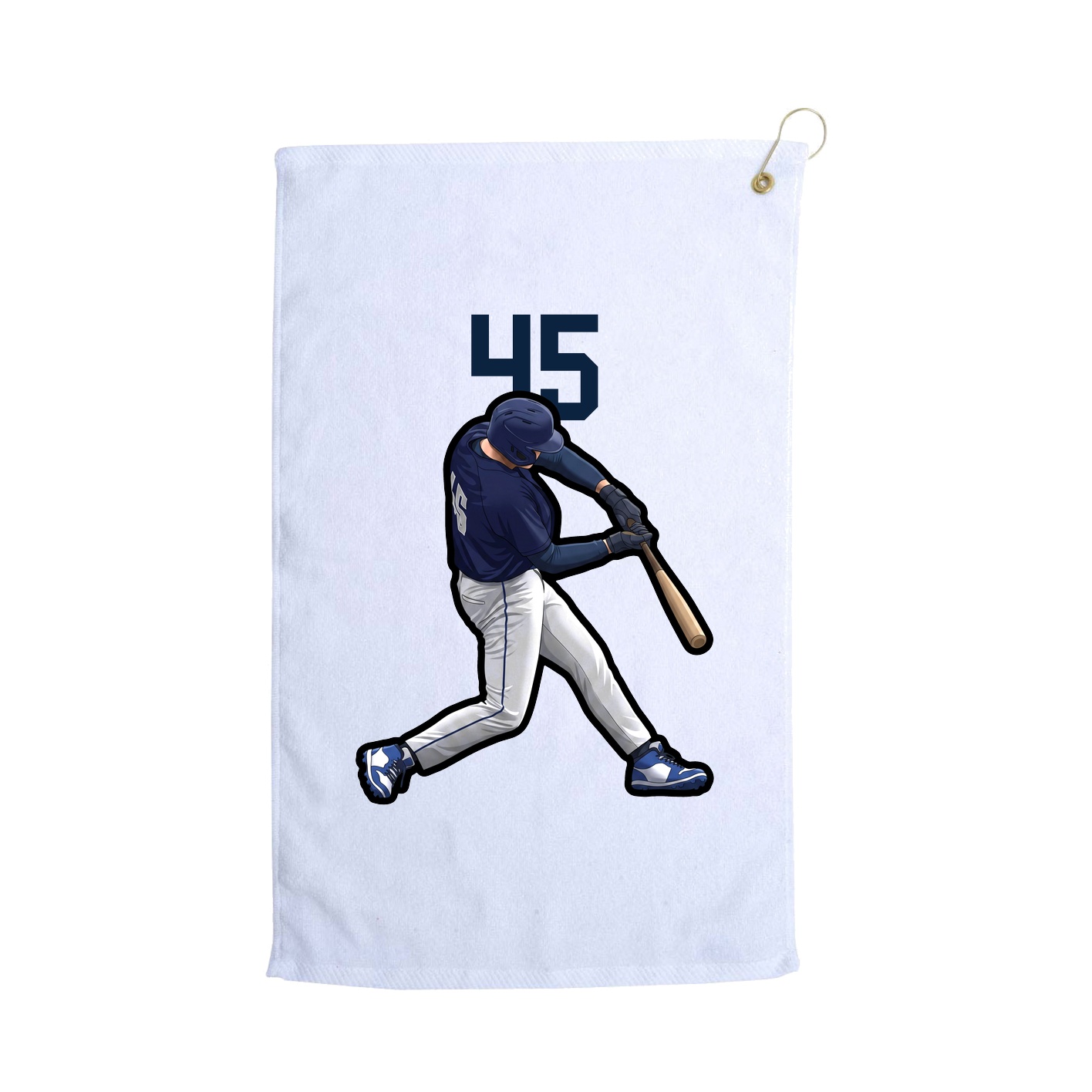 Golf Towel — Number Top in White