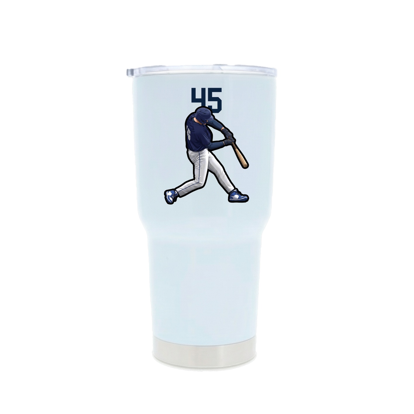 30oz Stainless Steel Tumbler — Number Top in White