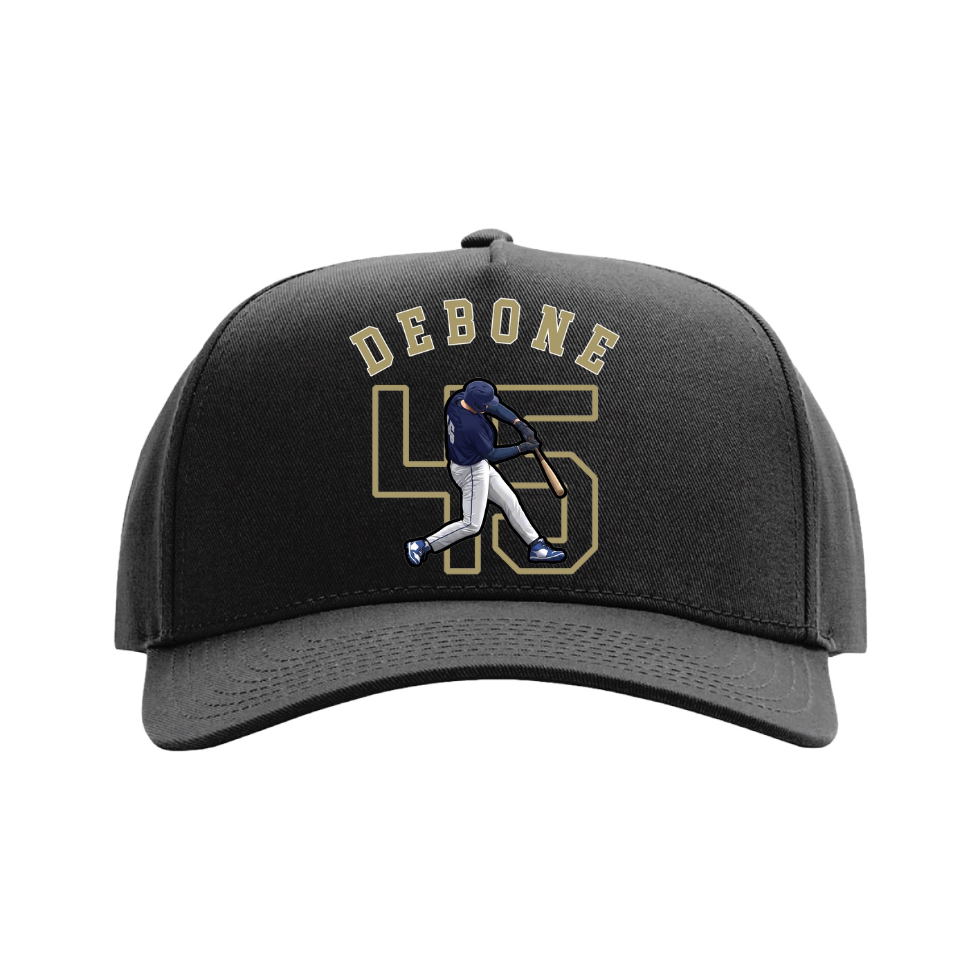 Full Fabric Five-Panel Champ Cap — Shirsey Arch in Black