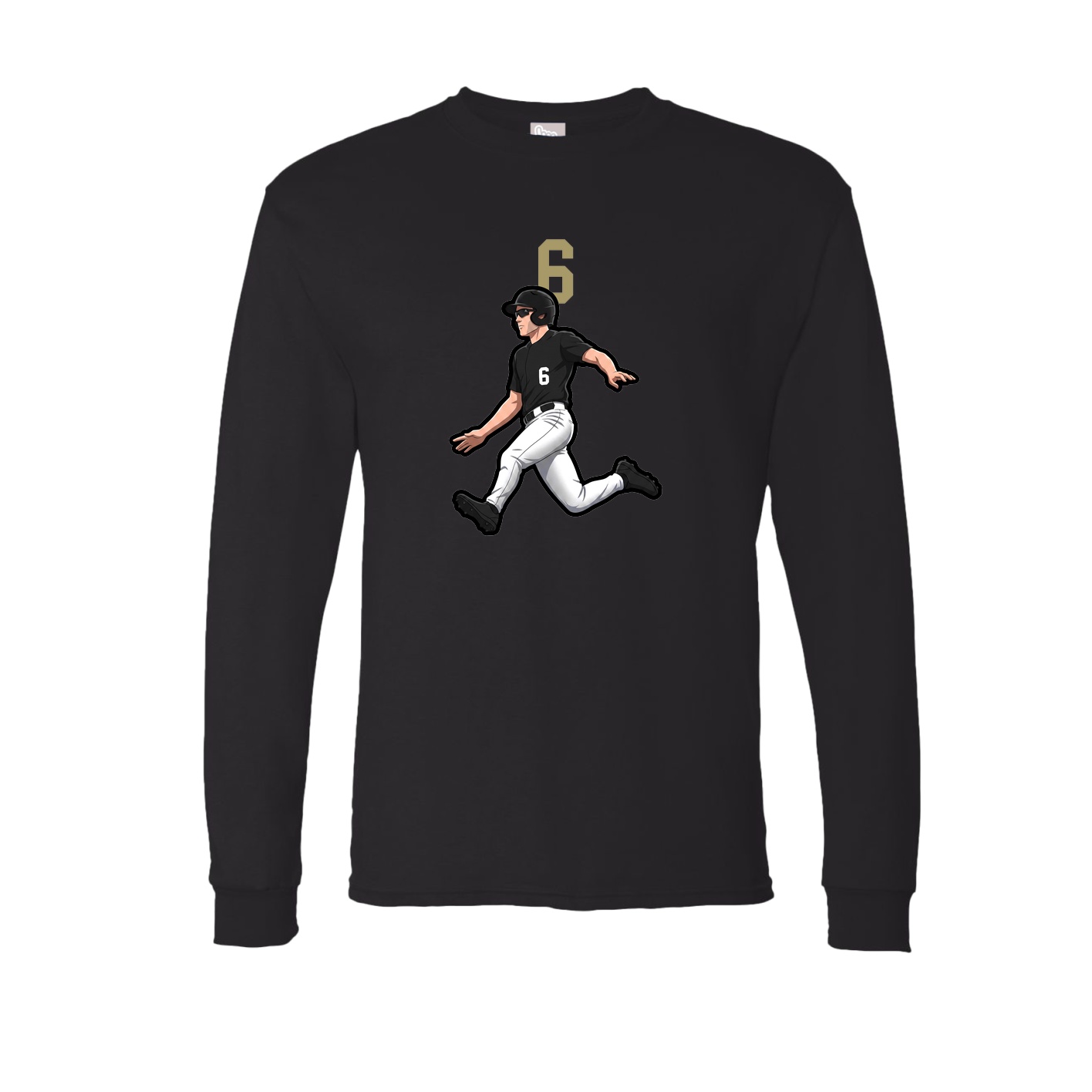 Long Sleeve Tee — Number Top in Black