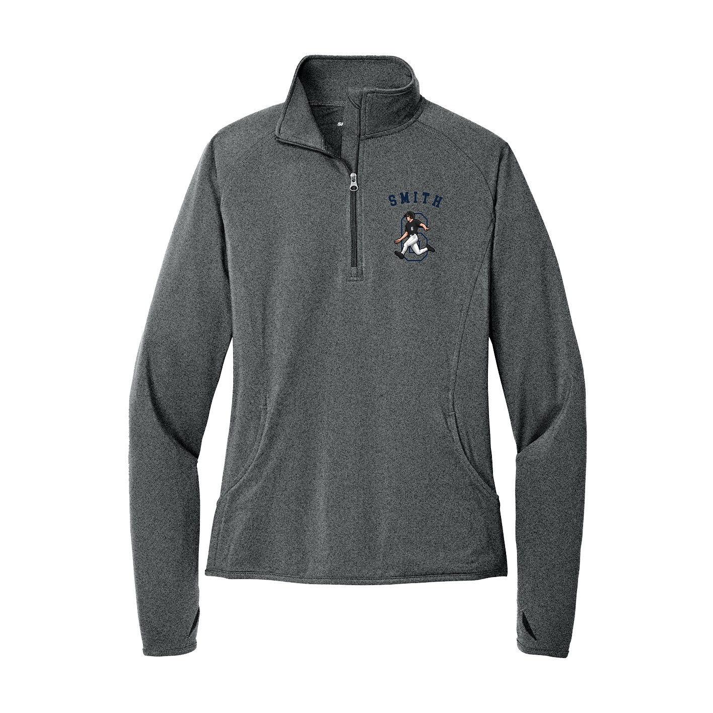 Women's Q-Zip Pullover — Shirsey Arch in Grey