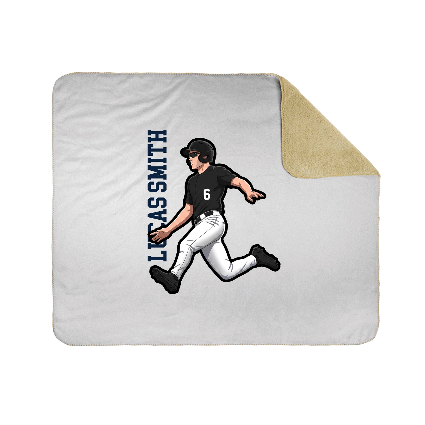 Throw Blanket — Name Vertical in White