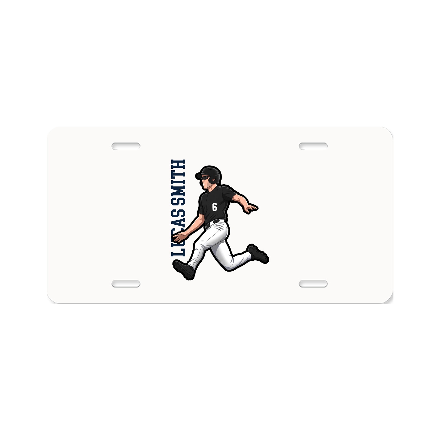 License Plate — Name Vertical in Classic