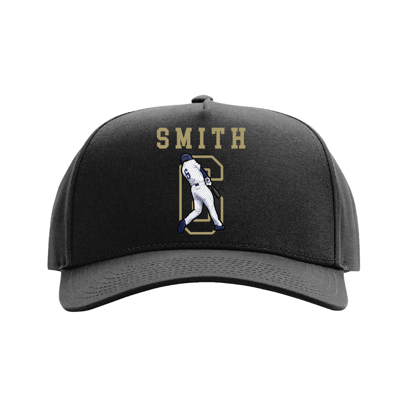 Full Fabric Five-Panel Champ Cap — Shirsey in Black