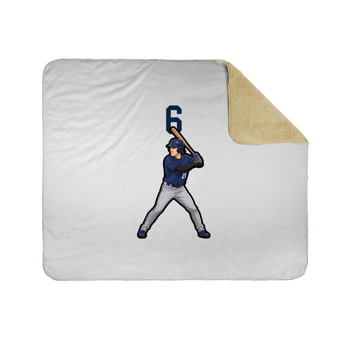 Throw Blanket — Number Top in White
