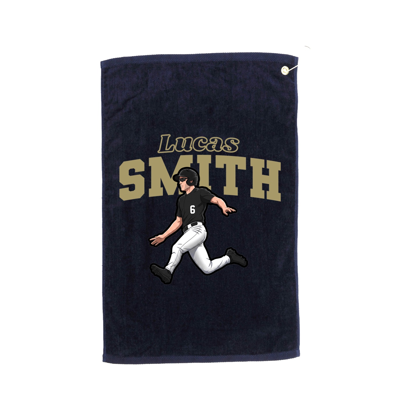 Golf Towel — Name Arch in Navy