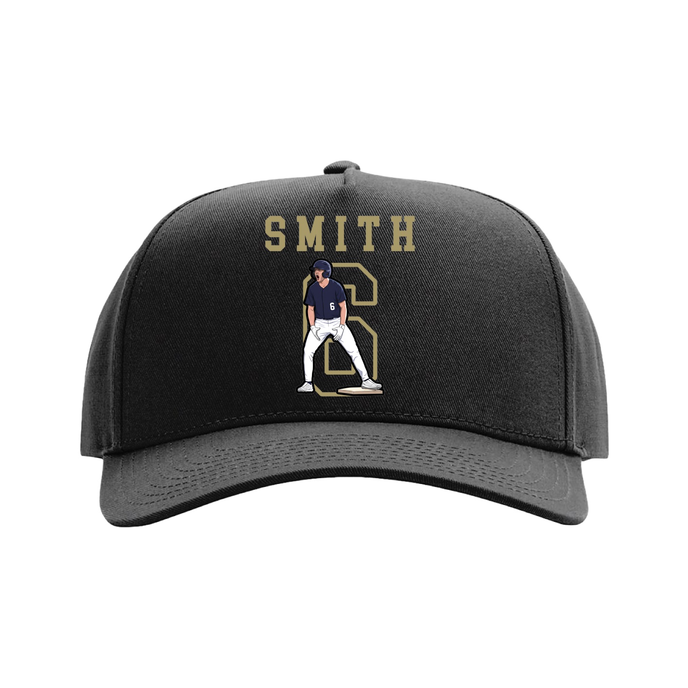Full Fabric Five-Panel Champ Cap — Shirsey in Black