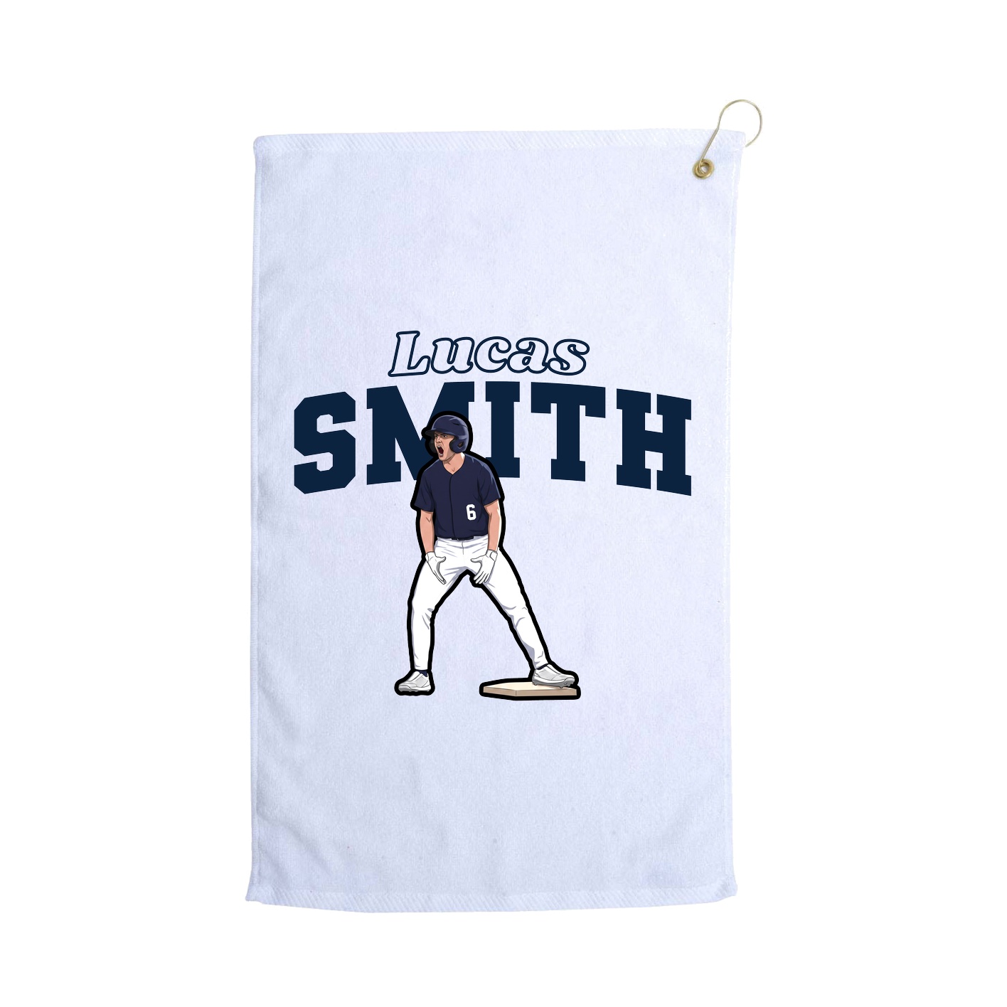Golf Towel — Name Arch in White