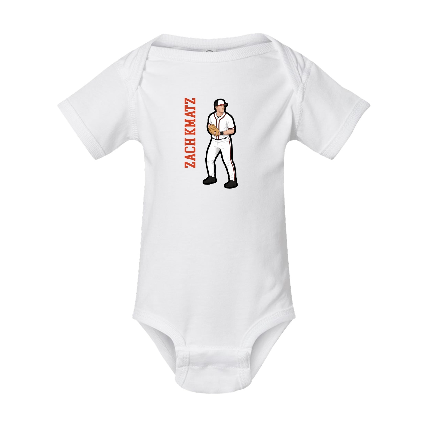 Baby Onesie — Name Vertical in White