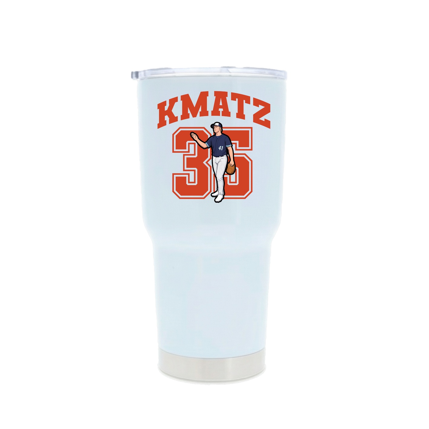 30oz Stainless Steel Tumbler — Number in White