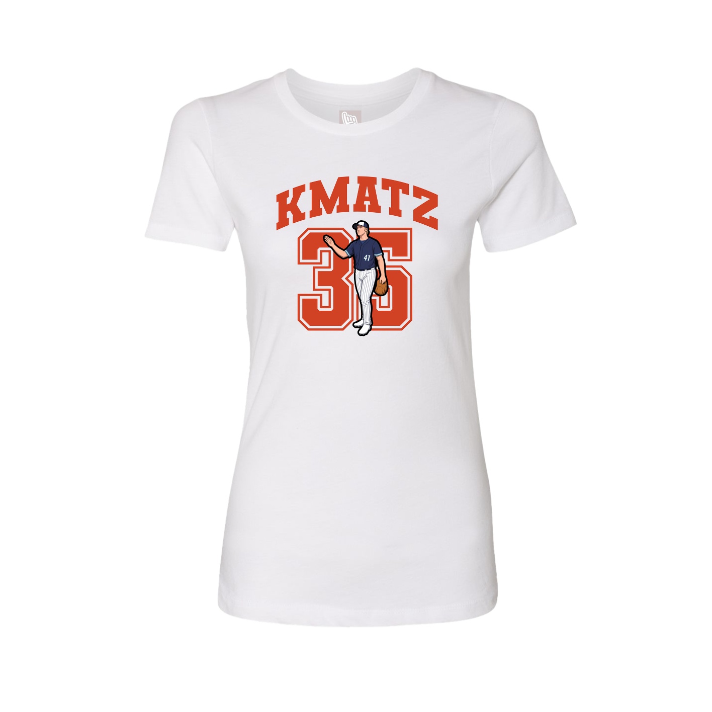 Fitted Women's Tee — Number in White