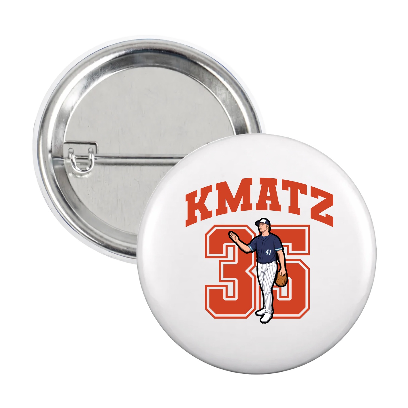 Game Day Button — Number in White