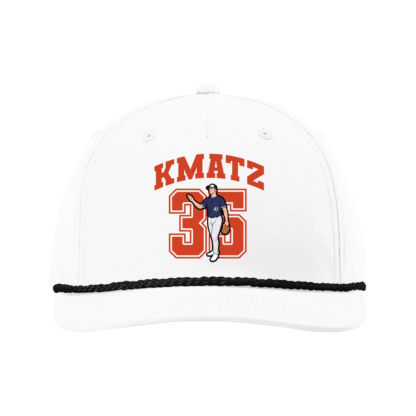 Five-Panel Classic Rope Cap — Number in White
