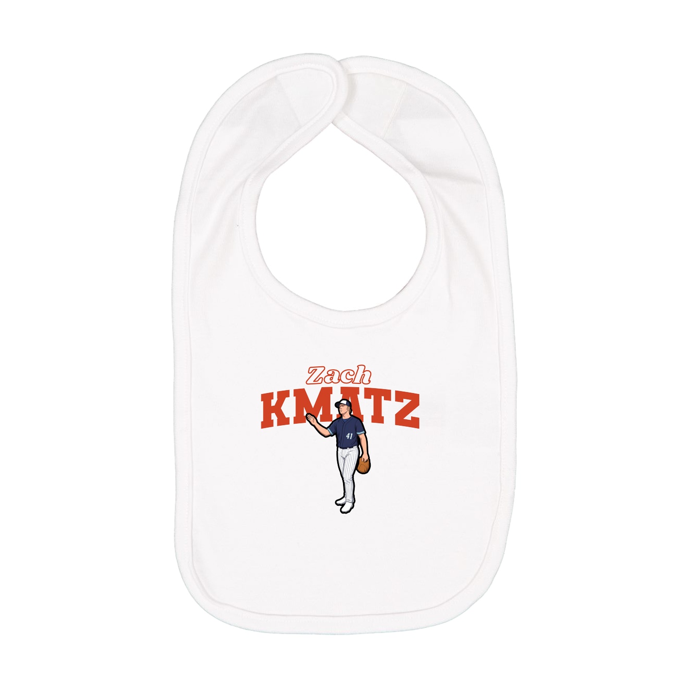 Infant Bib — Name Arch in White