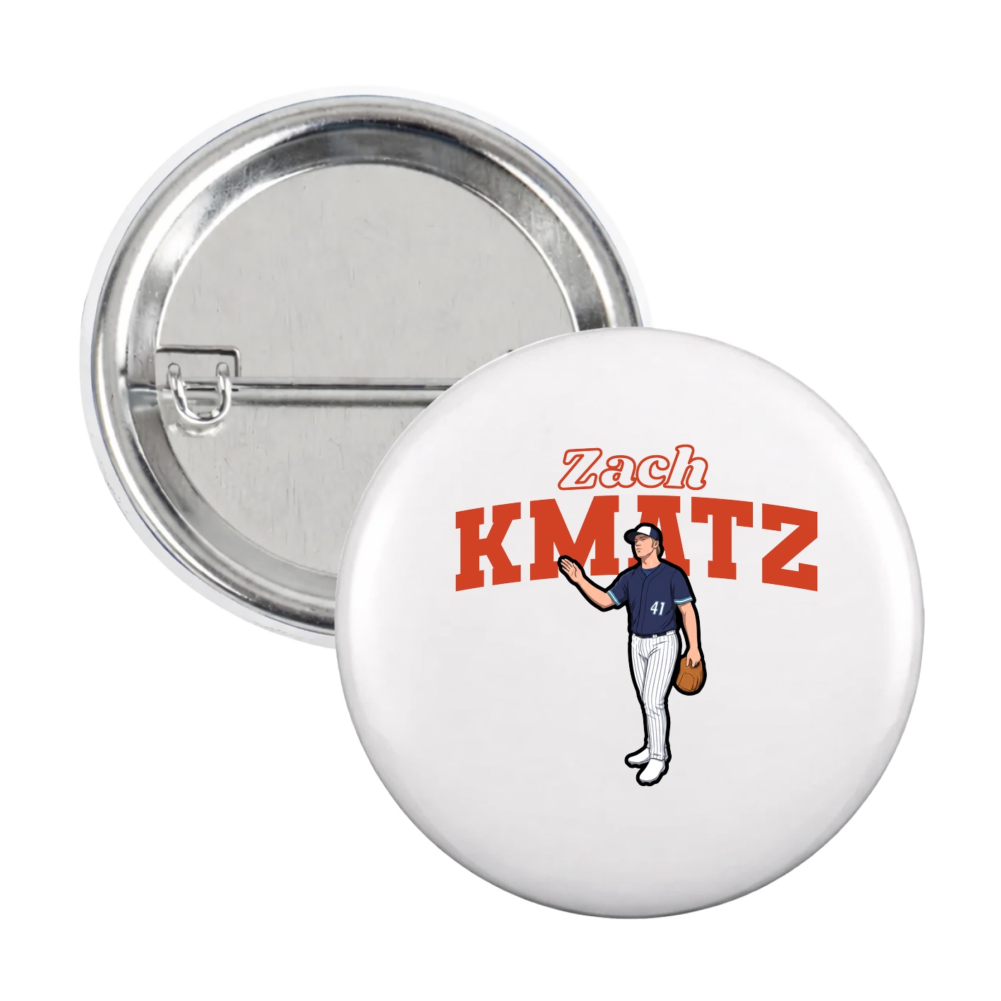 Game Day Button — Name Arch in White