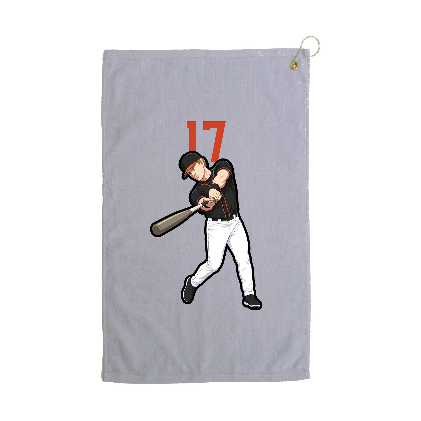 Golf Towel — Number Top in Grey