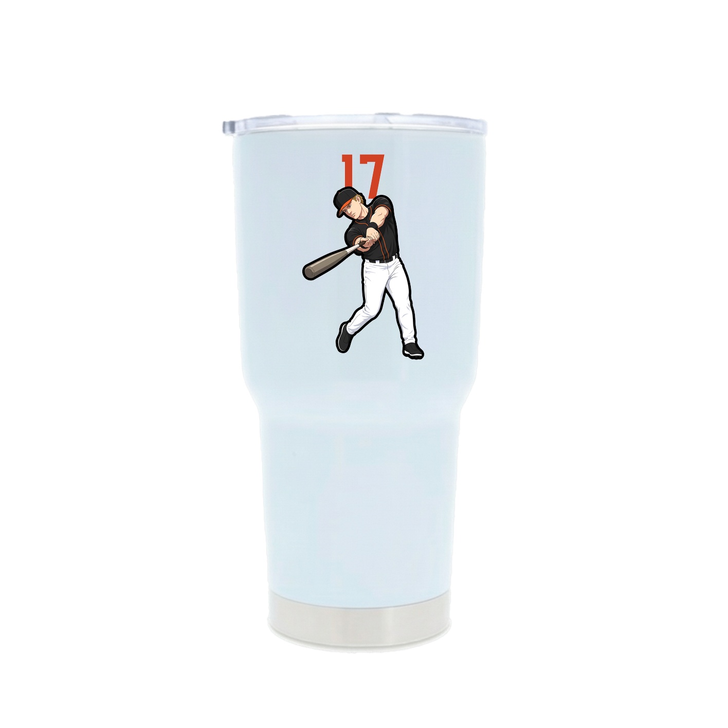 30oz Stainless Steel Tumbler — Number Top in White