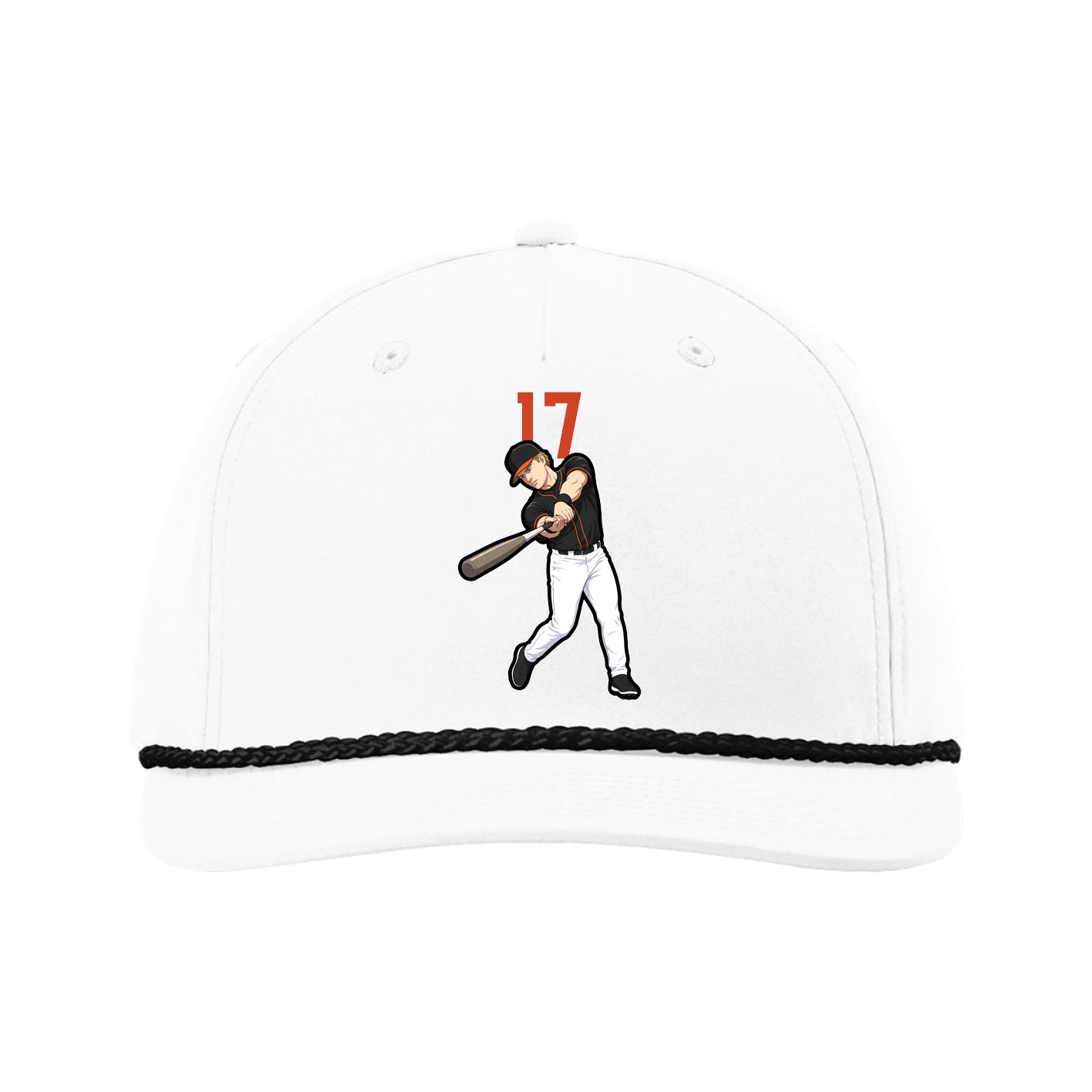 Five-Panel Classic Rope Cap — Number Top in White