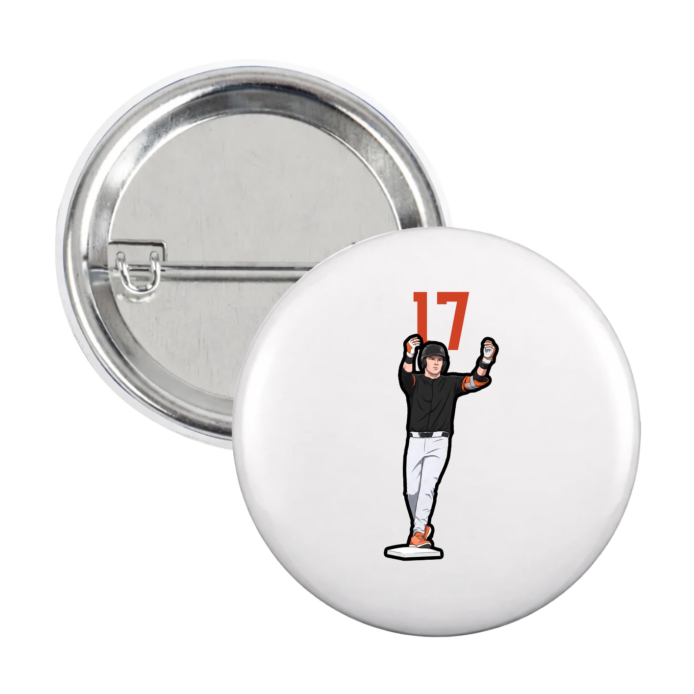 Game Day Button — Number Top in White