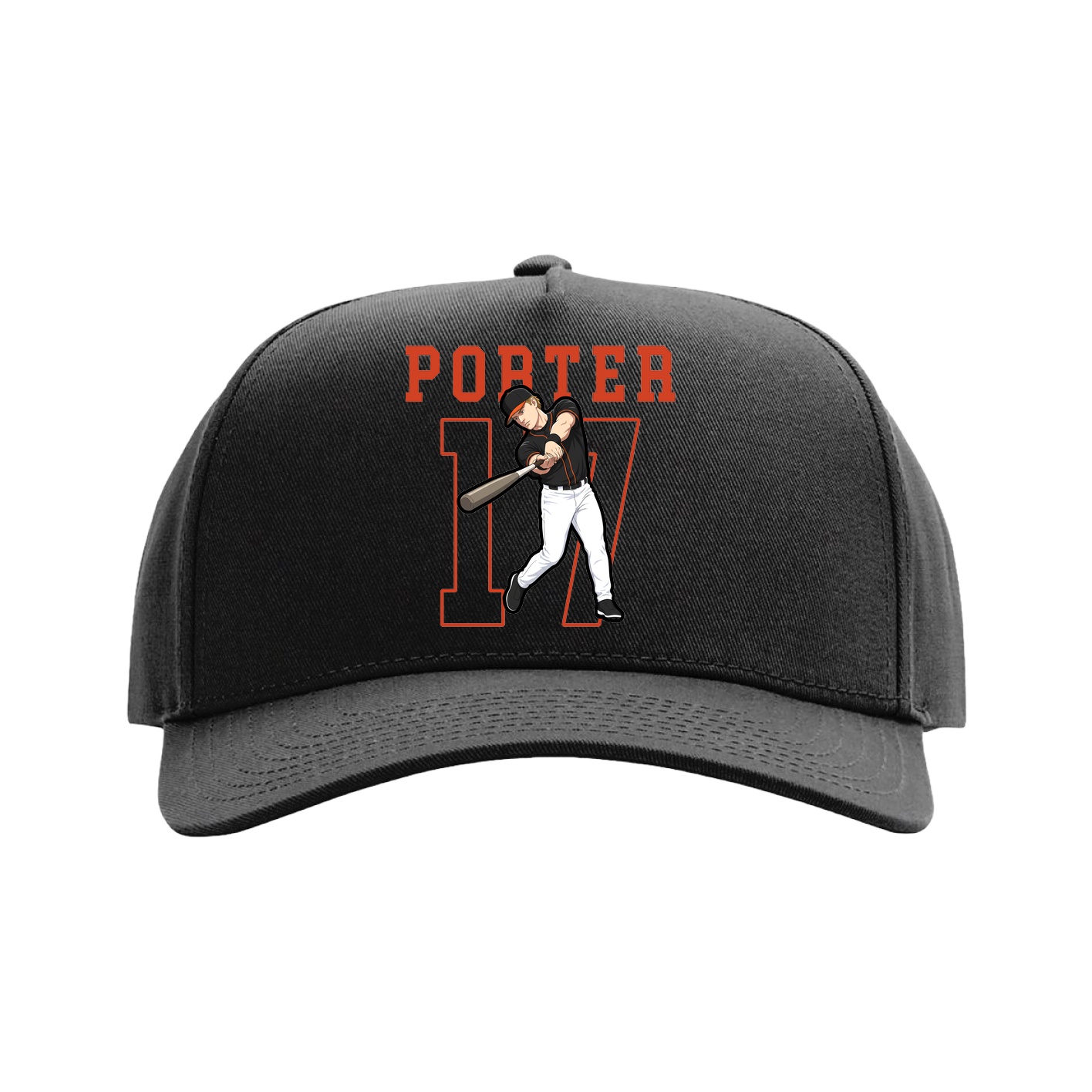 Full Fabric Five-Panel Champ Cap — Shirsey in Black