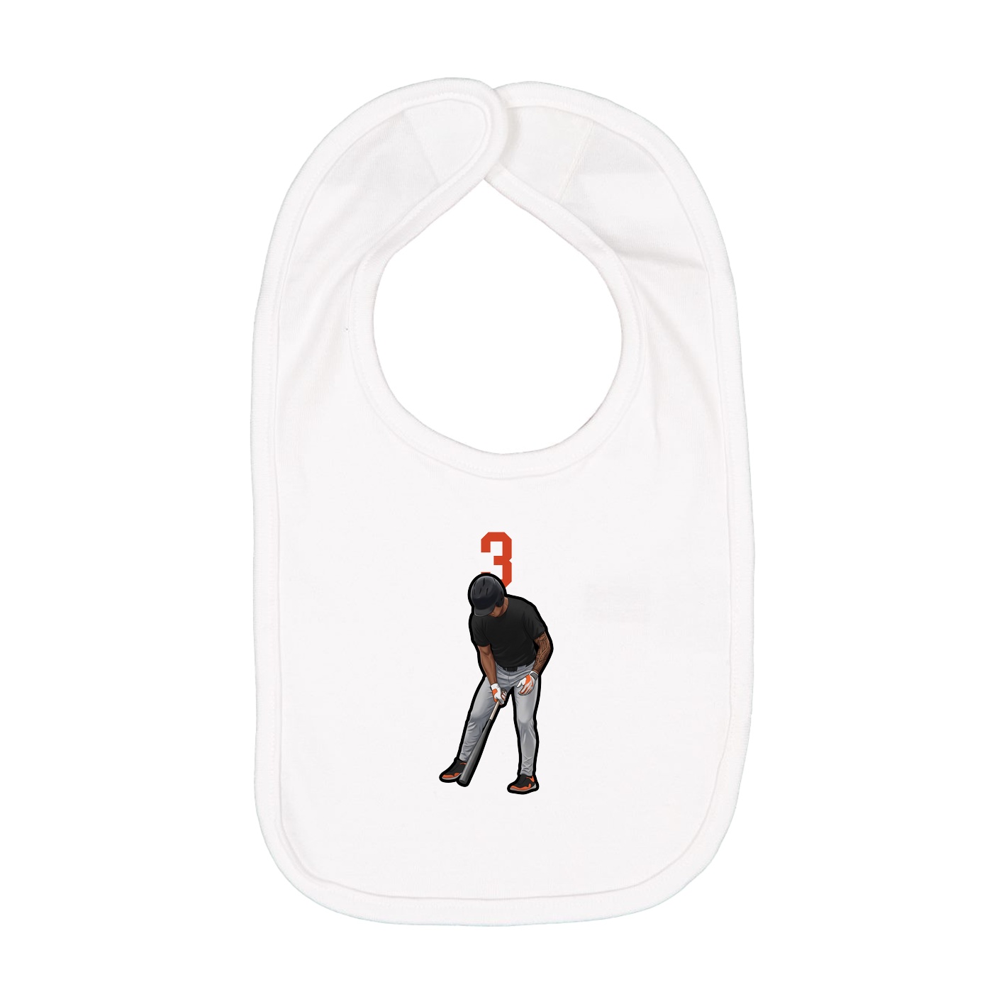 Infant Bib — Number Top in White