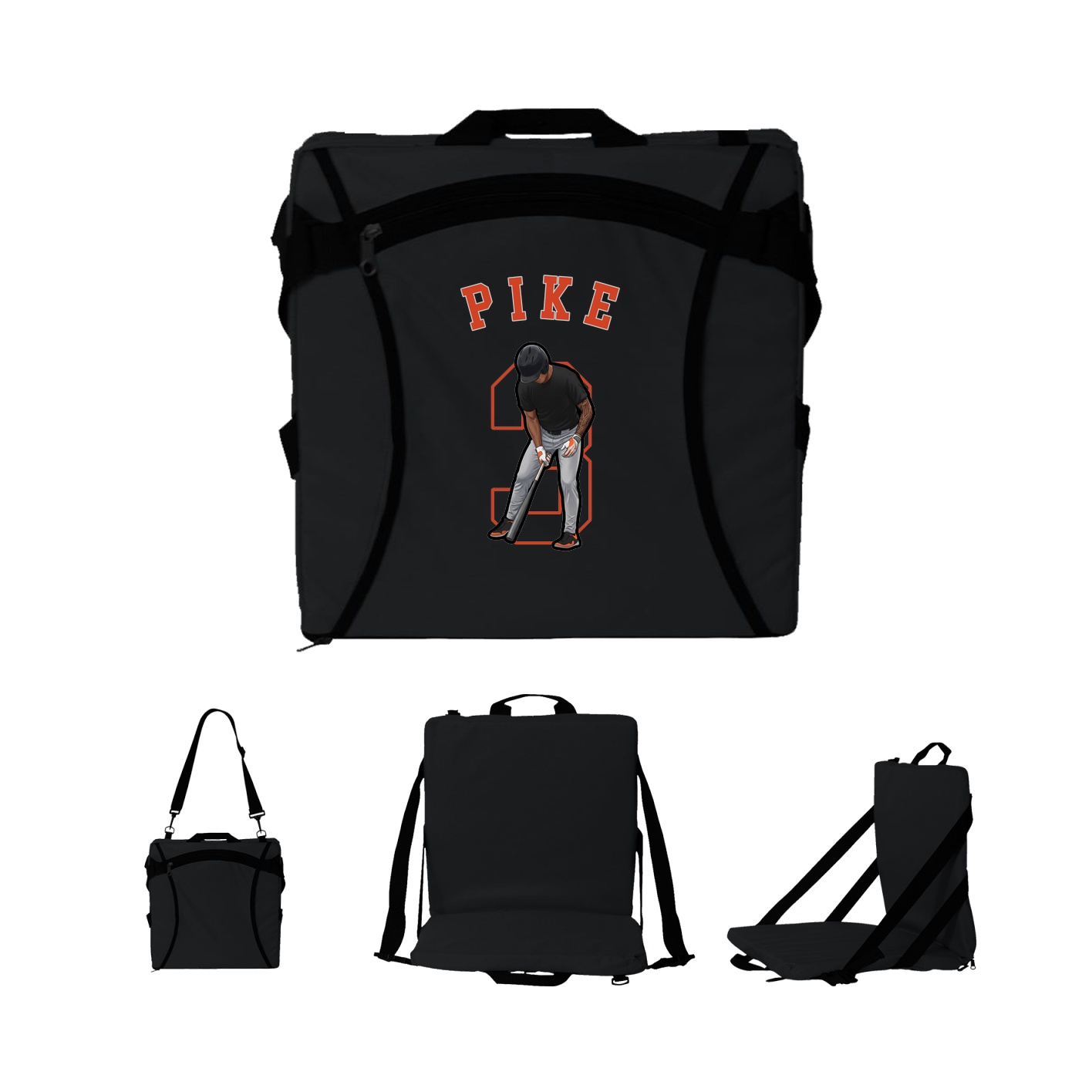 Folding Stadium Seat — Shirsey Arch in Black