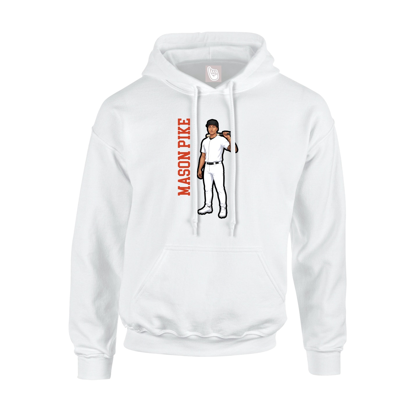 Youth Hoodie — Name Vertical in White