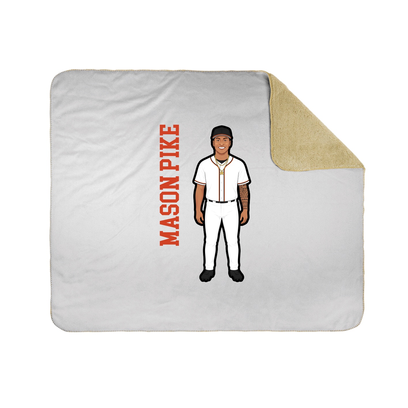 Throw Blanket — Name Vertical in White