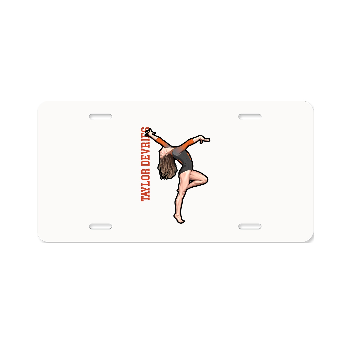 License Plate — Name Vertical in Classic