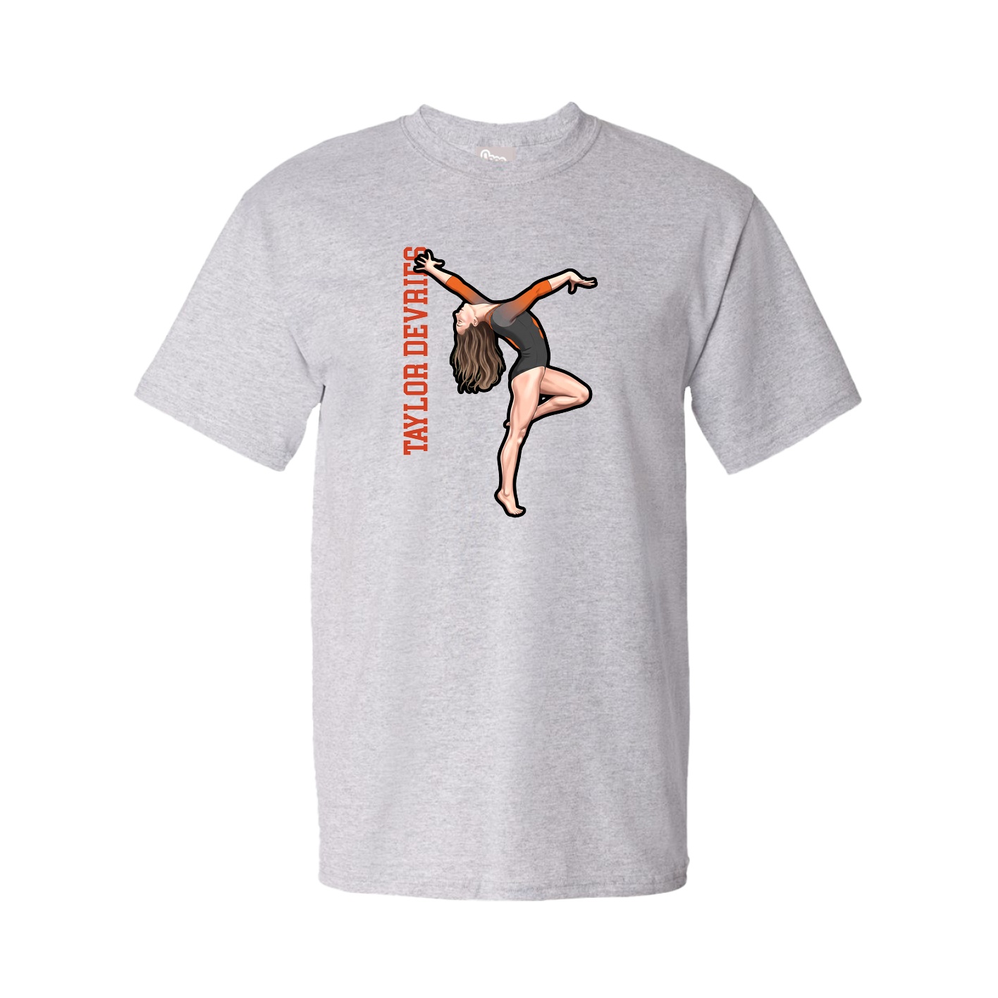Youth Tee — Name Vertical in Grey