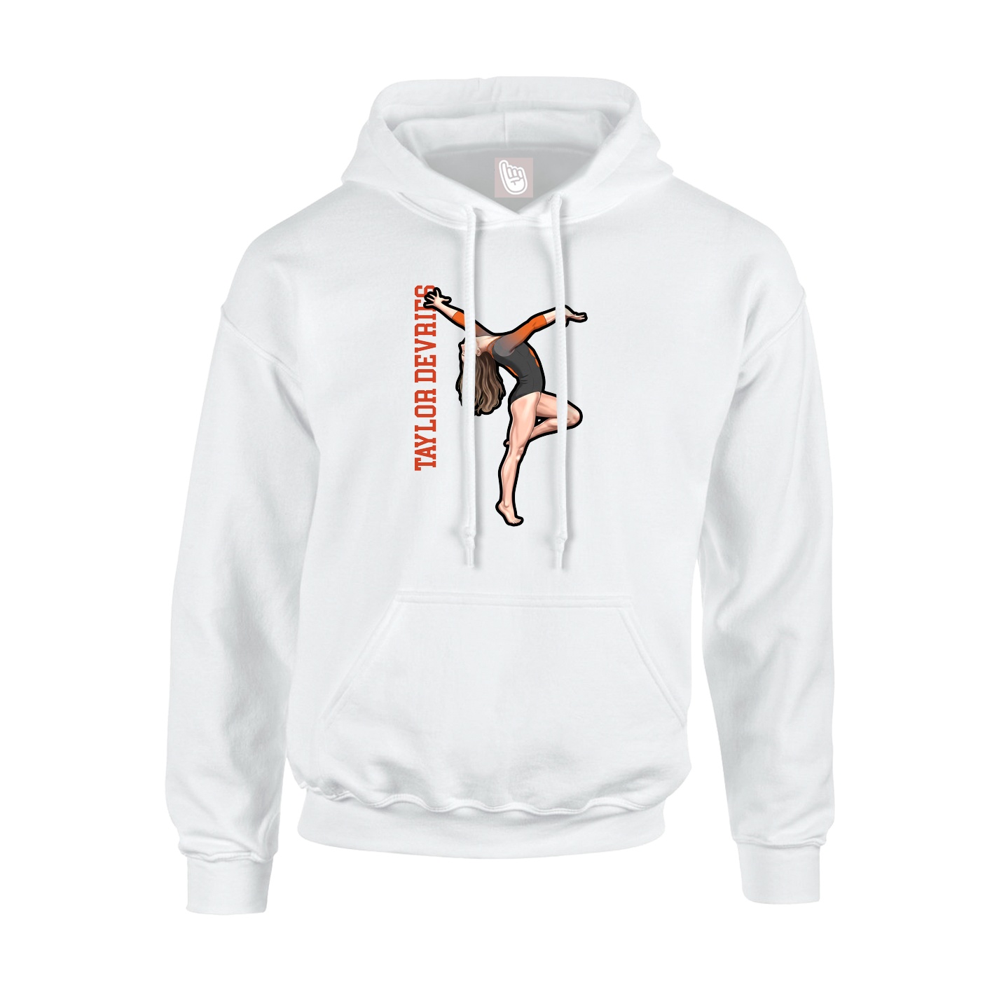 Youth Hoodie — Name Vertical in White