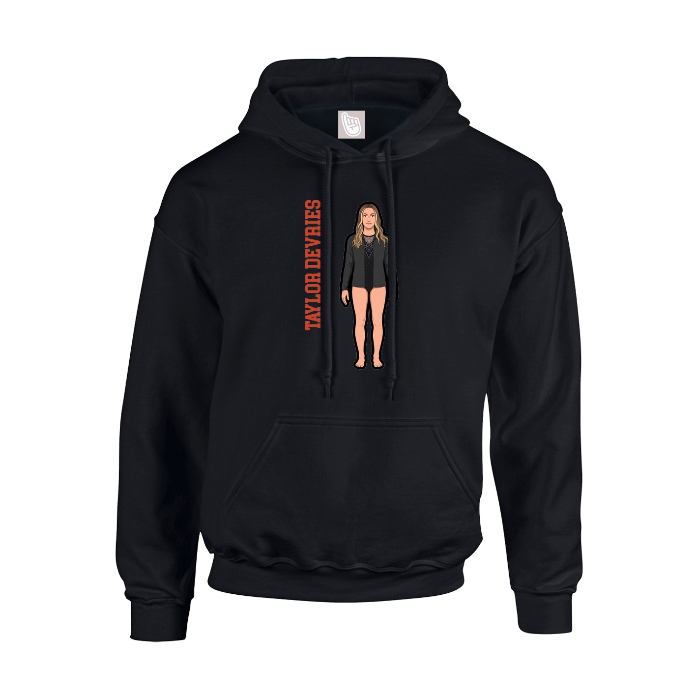 Hoodie — Name Vertical in Black