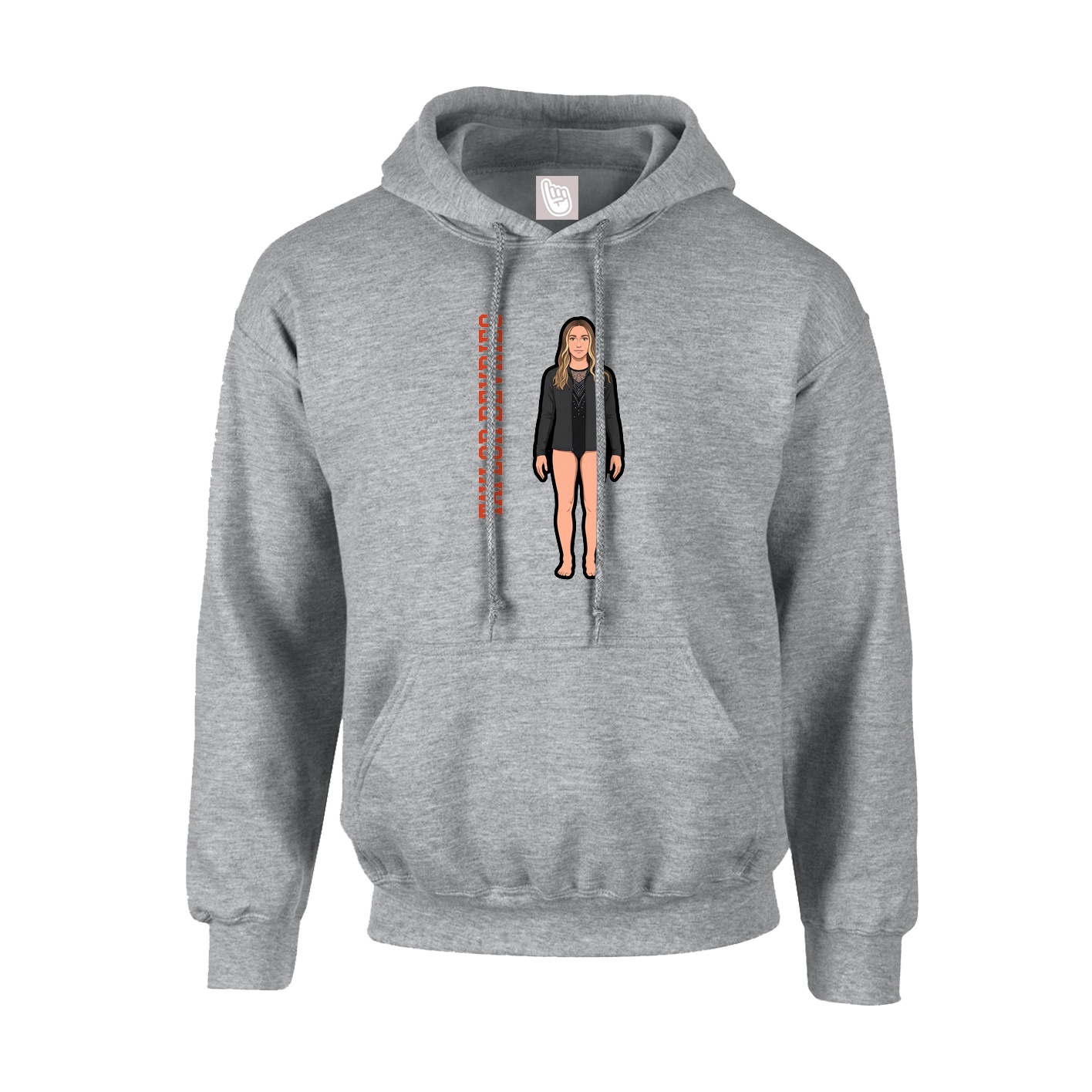 Youth Hoodie — Name Vertical in Grey