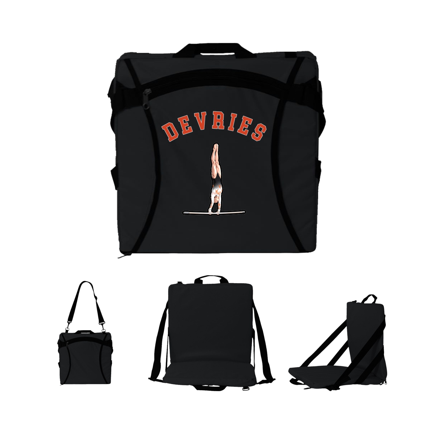 Folding Stadium Seat — Shirsey Arch in Black