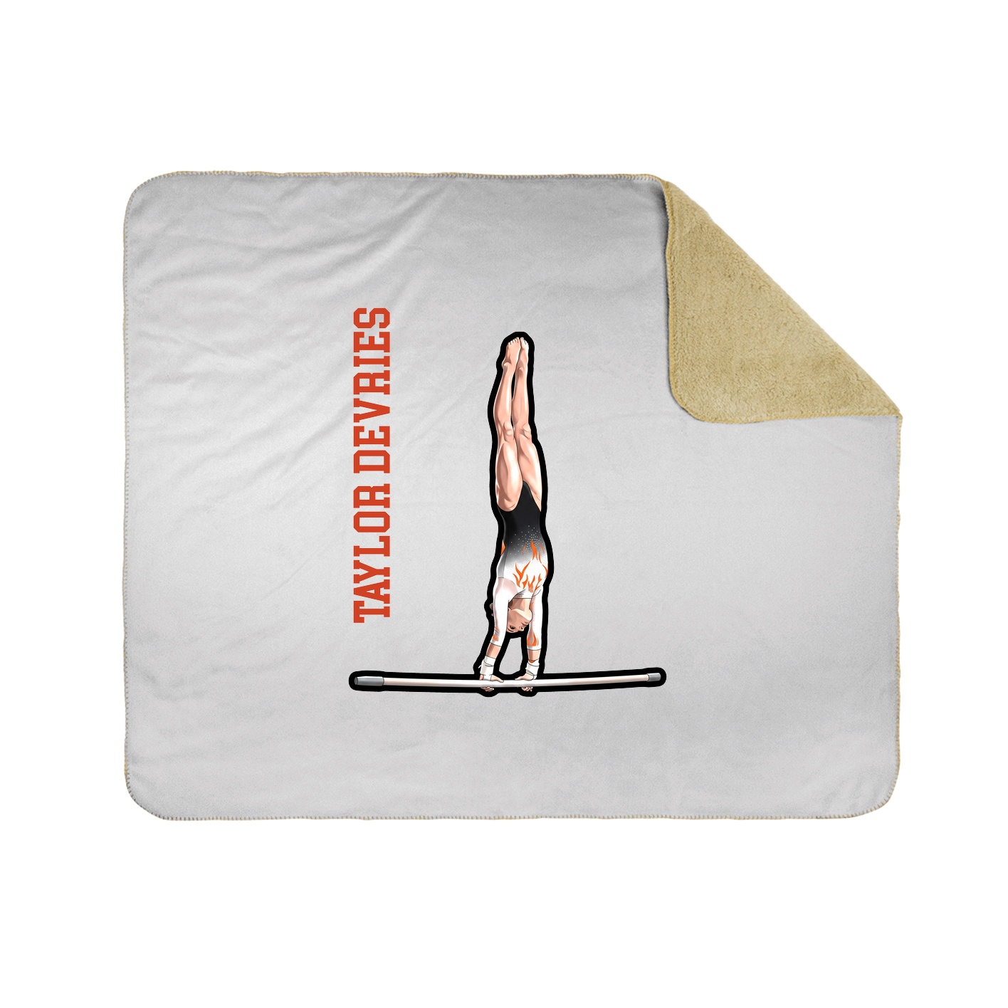 Throw Blanket — Name Vertical in White