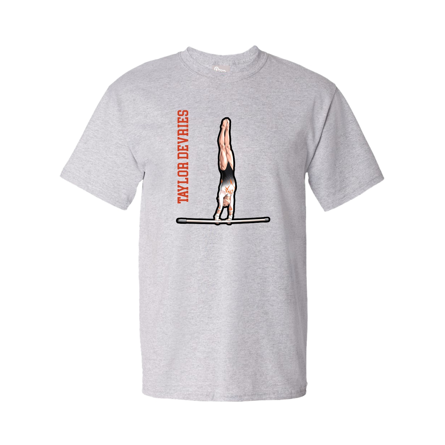 Tee — Name Vertical in Grey