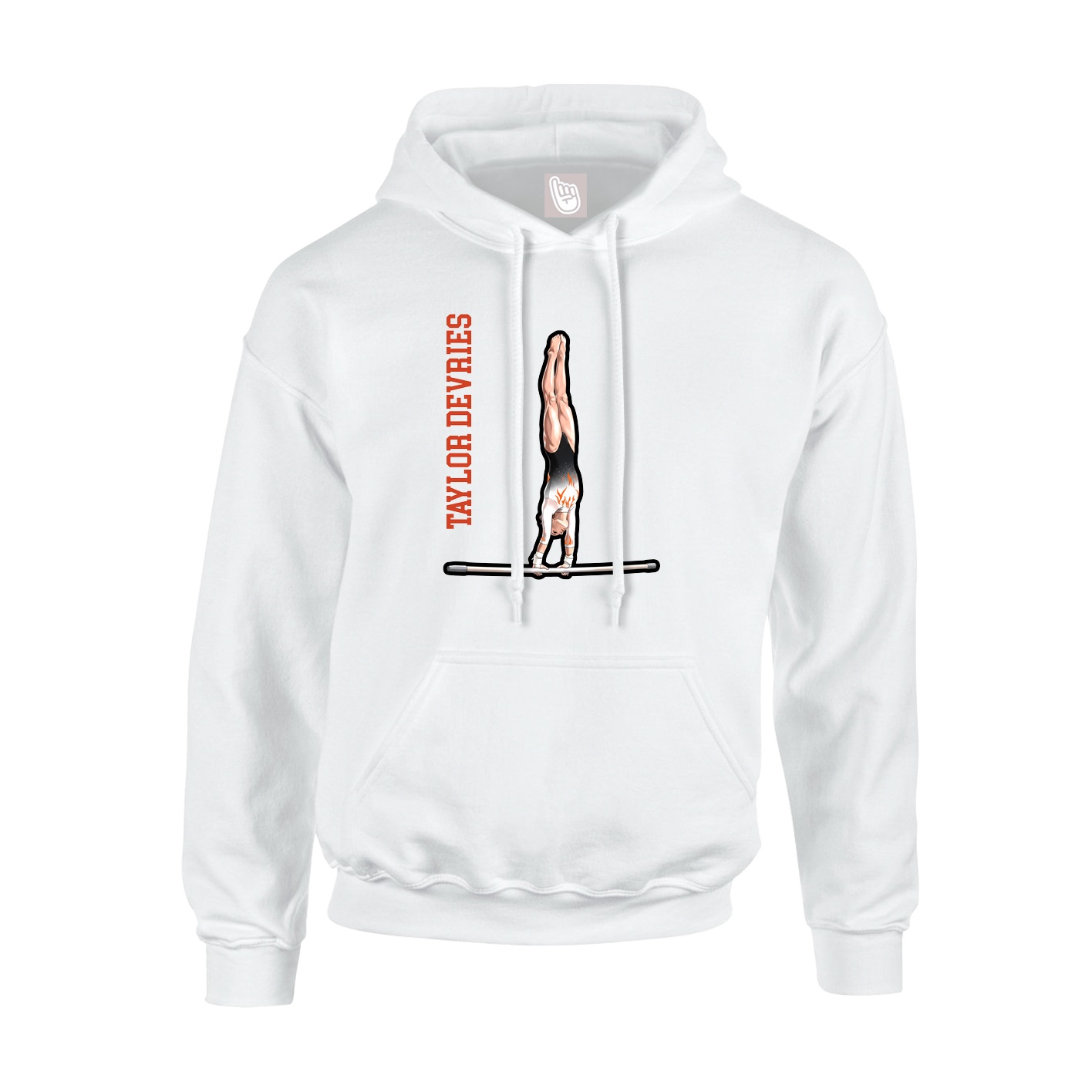 Youth Hoodie — Name Vertical in White