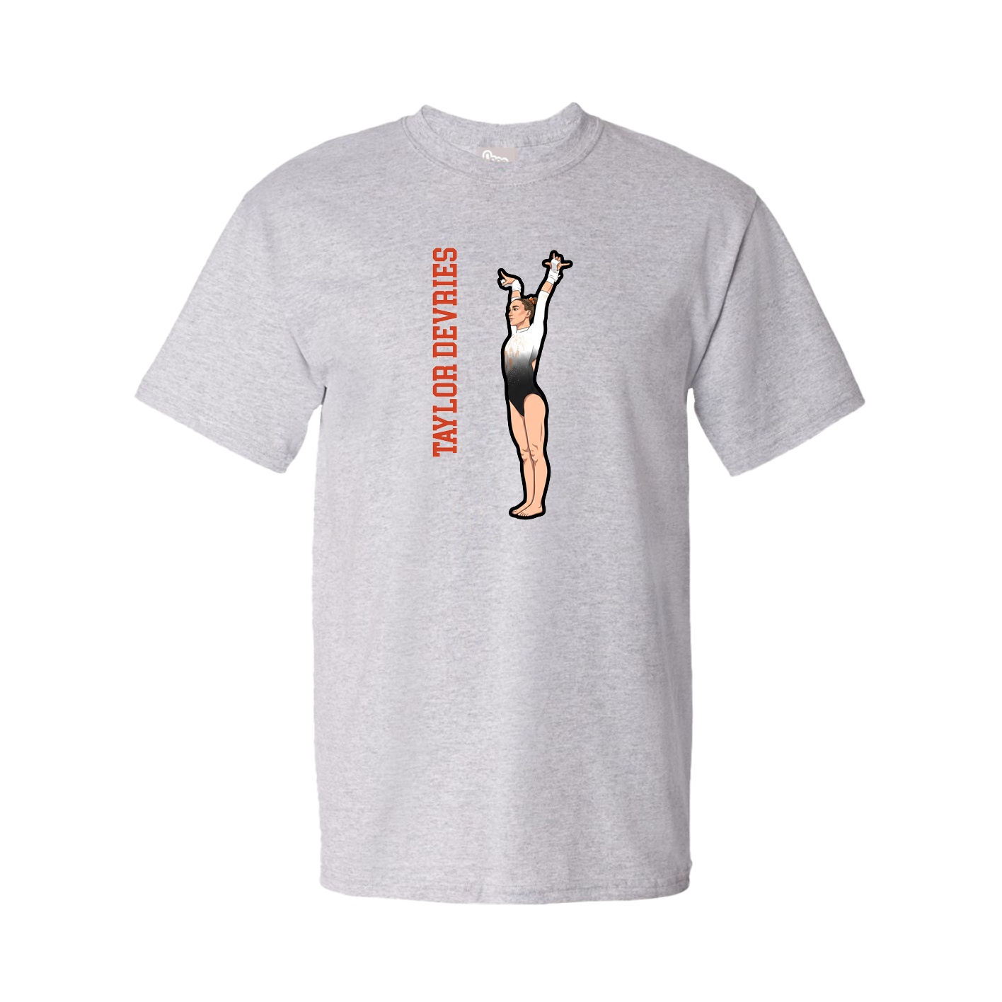 Youth Tee — Name Vertical in Grey