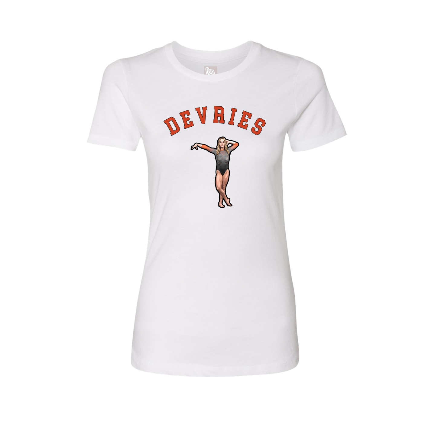 Fitted Women's Tee — Shirsey Arch in White