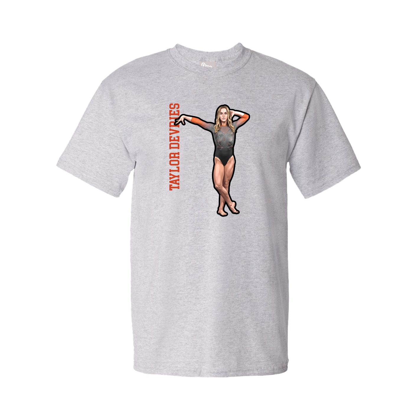 Tee — Name Vertical in Grey