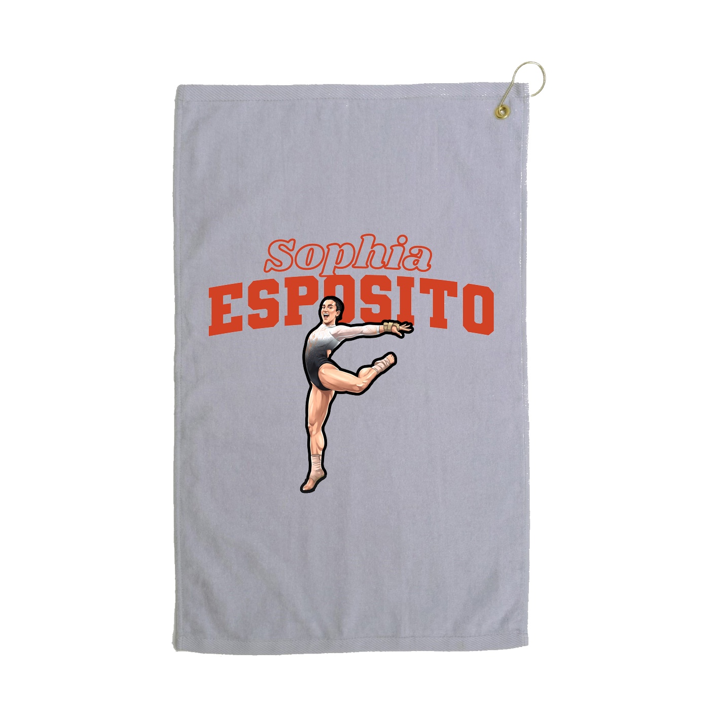 Golf Towel — Name Arch in Grey