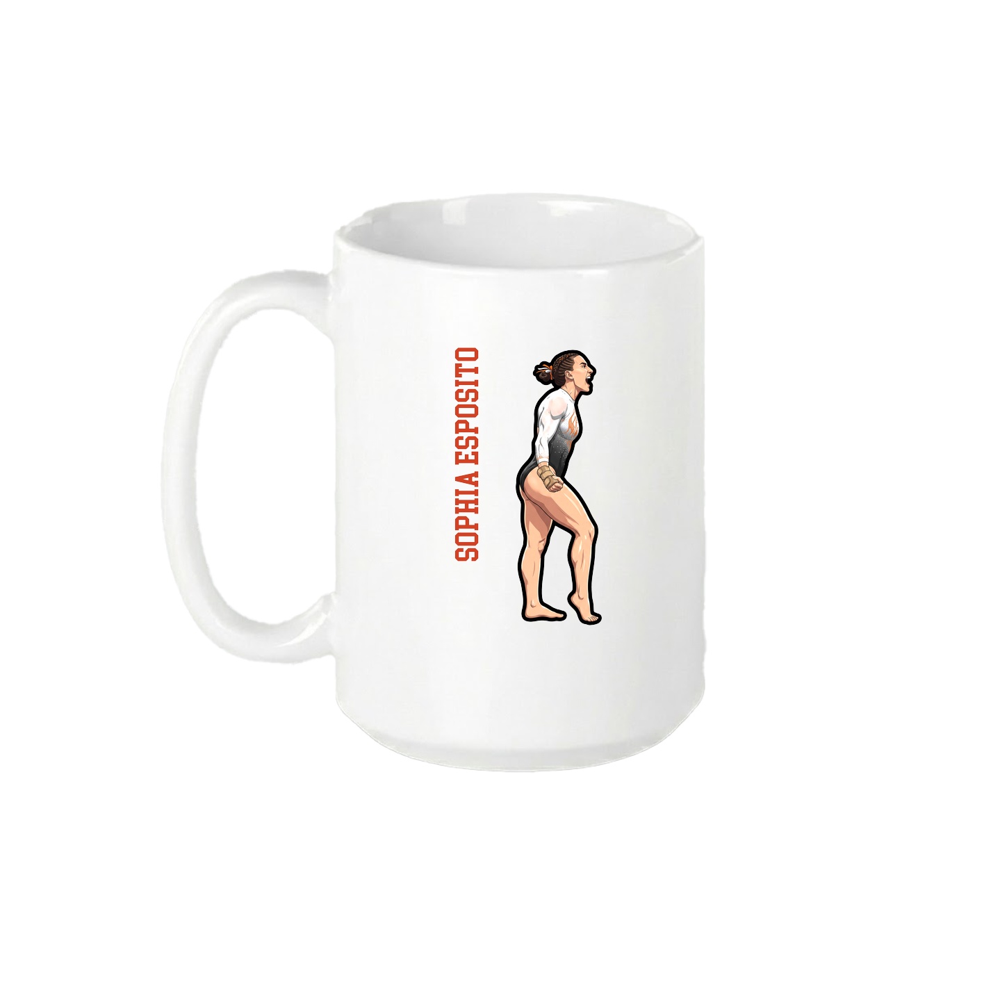 15oz Coffee Mug — Name Vertical in White